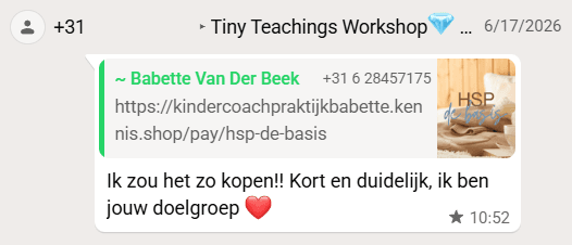Babette deelt haar HSP betaalpagina en zegt: ik zou het zo kopen