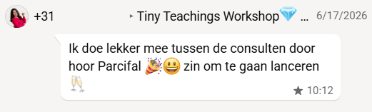 Deelnemer doet mee tussen consulten door en heeft zin om te lanceren