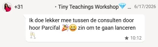 Deelnemer doet mee tussen consulten door en heeft zin om te lanceren