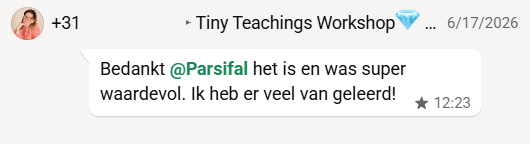 Bedankt Parsifal, het is en was super waardevol, veel van geleerd