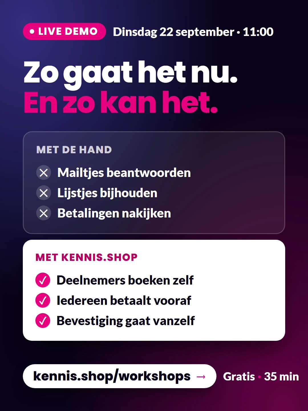 Zo gaat het nu. En zo kan het.
