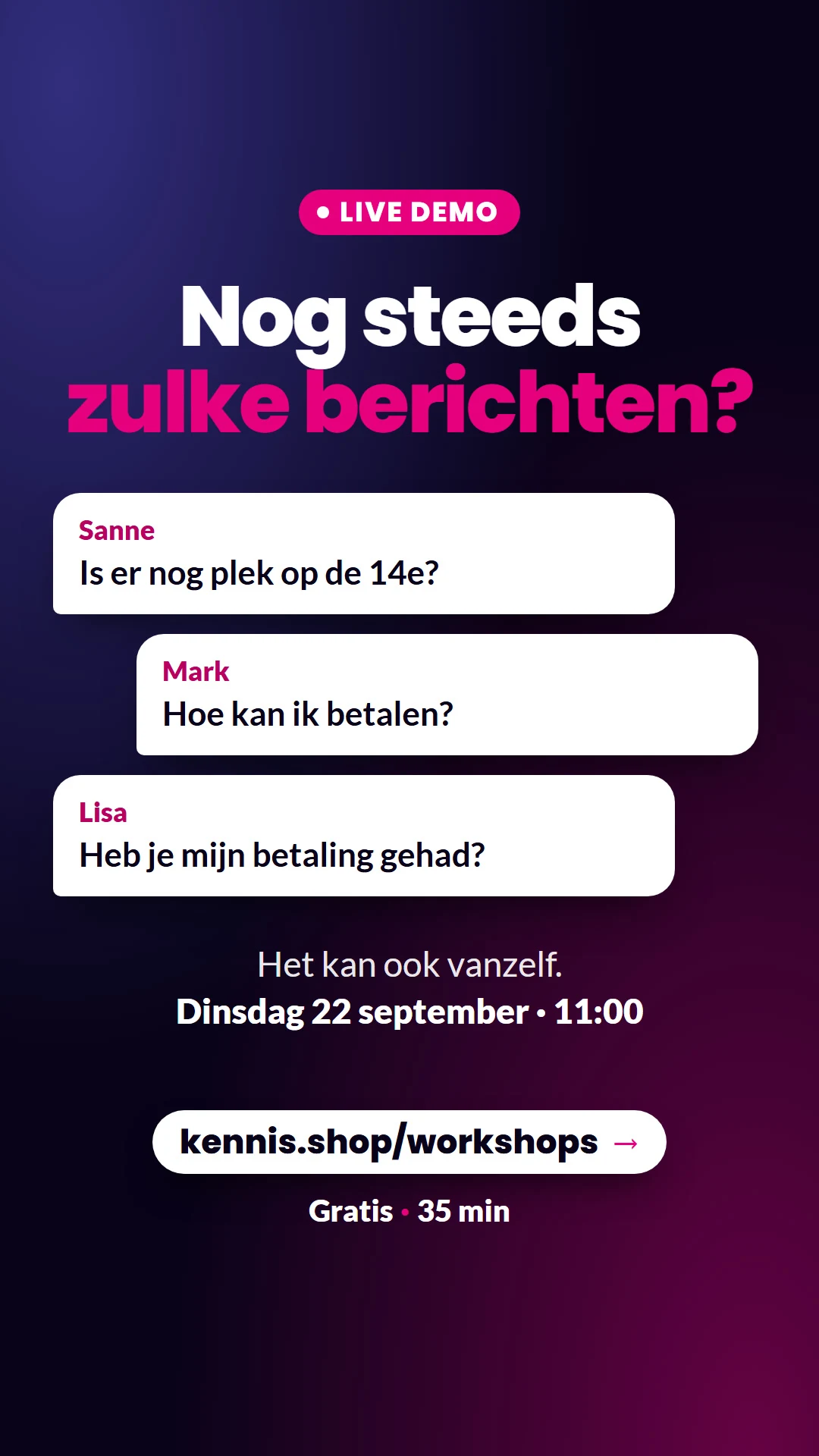 Nog steeds zulke berichten?