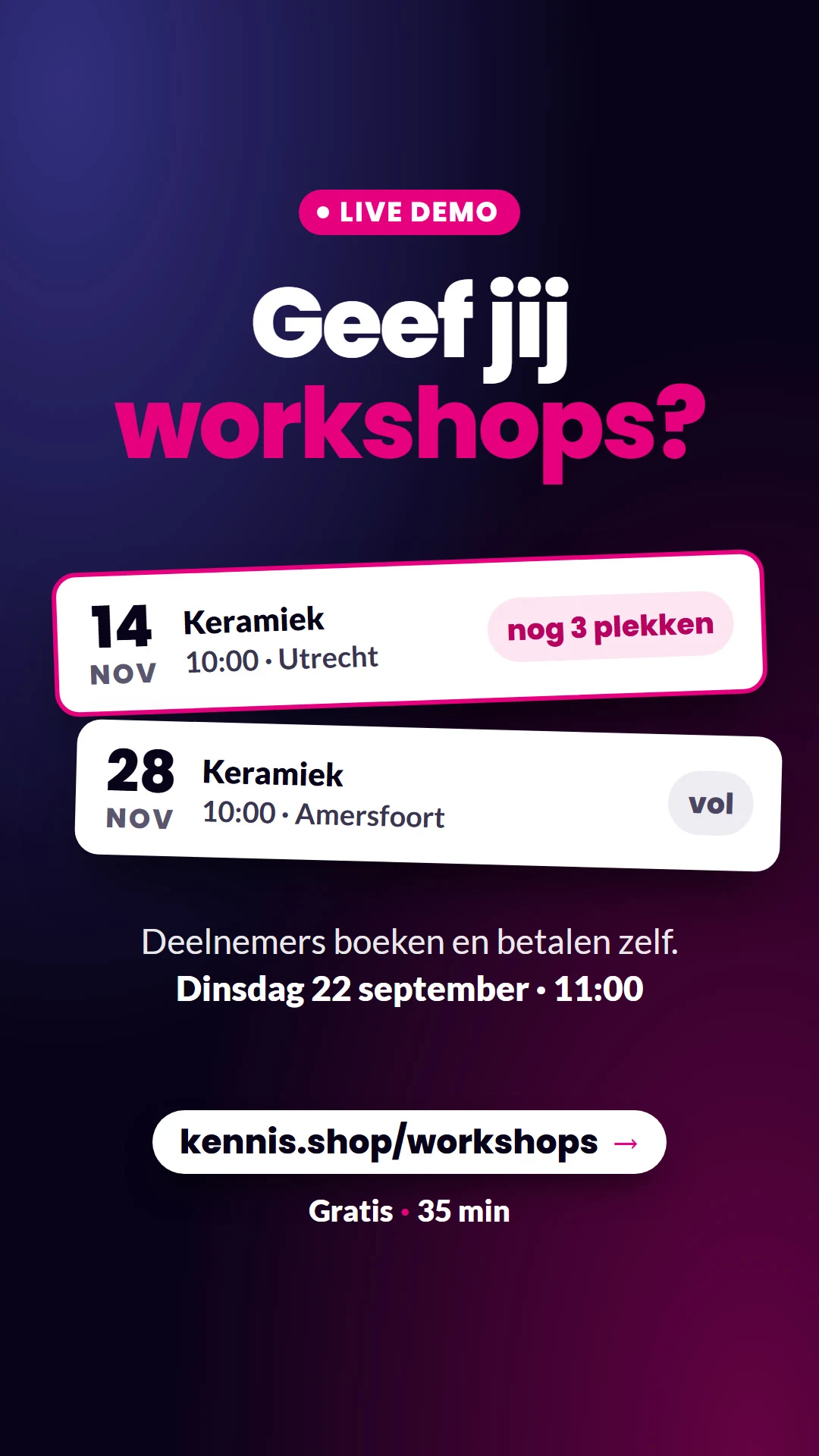 Geef jij workshops?
