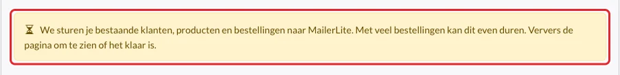 De melding dat de synchronisatie bezig is