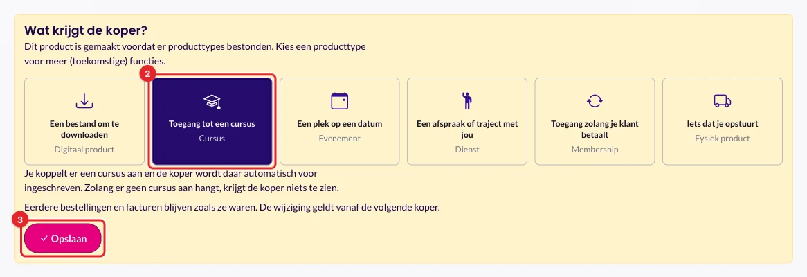 De vraag Wat krijgt de koper bij een product zonder type